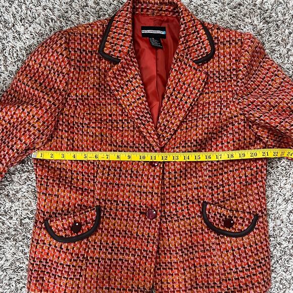 Women’s Requirements orange tweed blazer Size 16 - Picture 7 of 8